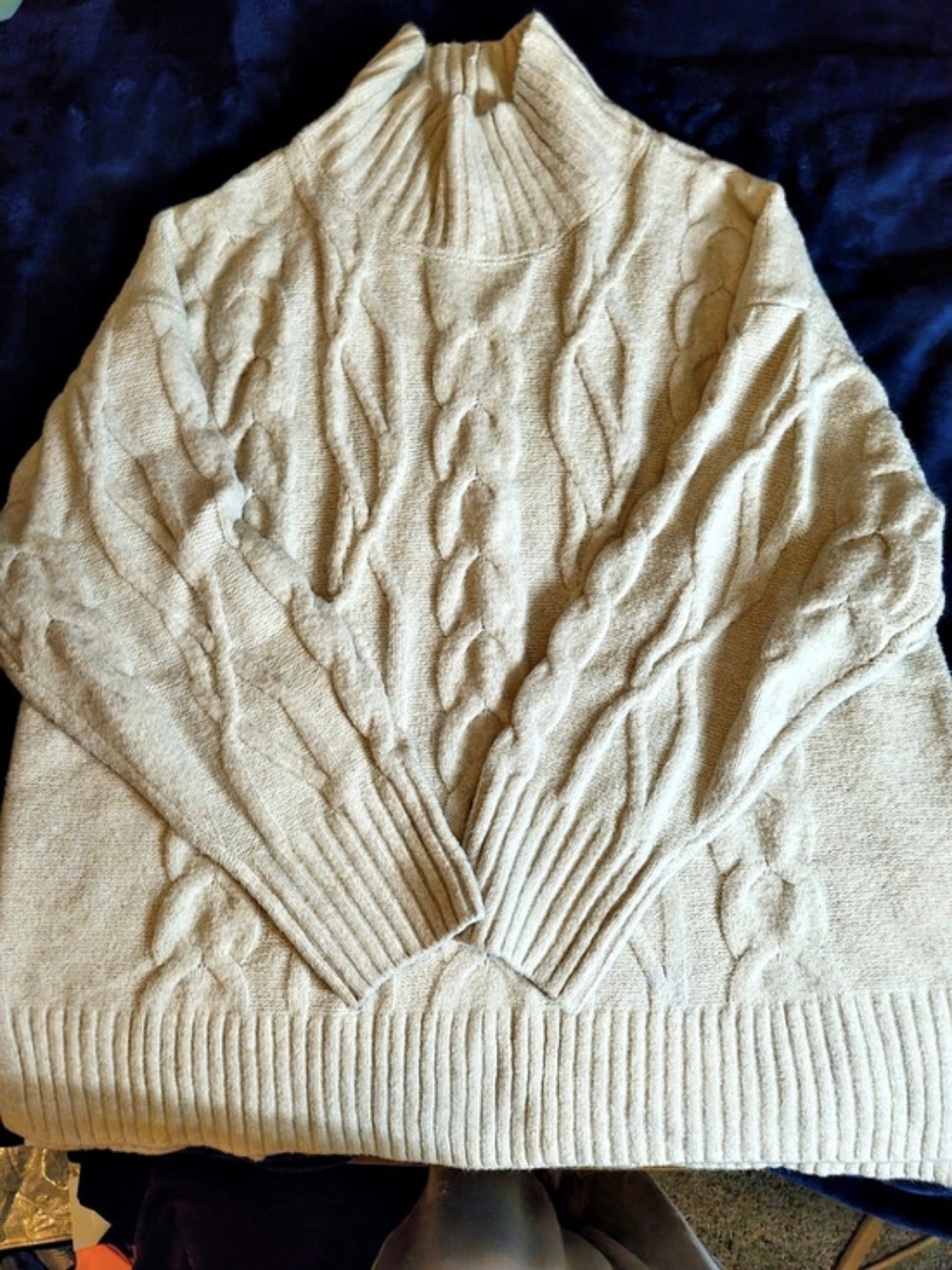 a. new day Cable Knit Turtleneck Cream Size 2X Like New